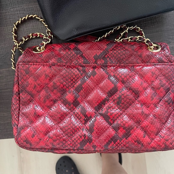 Red and black python leather Micheal Kors bag/ gold hardware. Condition good. - Picture 7 of 11
